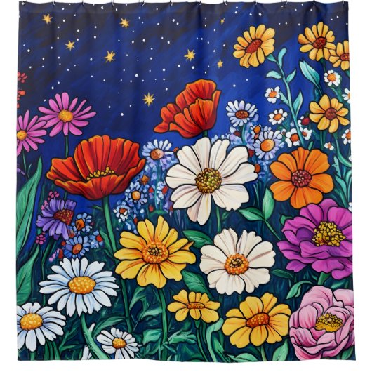 Bloemenmix Douchegordijn (Voorkant)