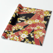 Bloemenmix Kimono patroon Cadeaupapier (Uitgerold)