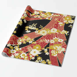 Bloemenmix Kimono patroon Cadeaupapier
