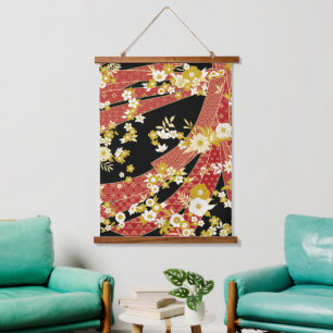 Bloemenmix Kimono patroon Hangend Wandkleed