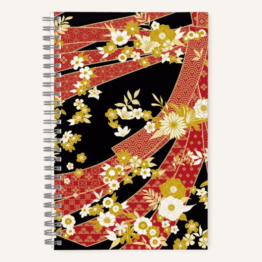Bloemenmix Kimono patroon Notitieboek (Voorkant)