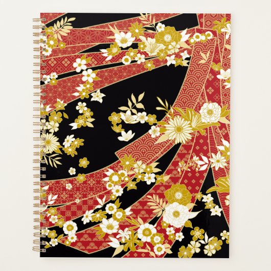 Bloemenmix Kimono patroon Planner (Voorkant)