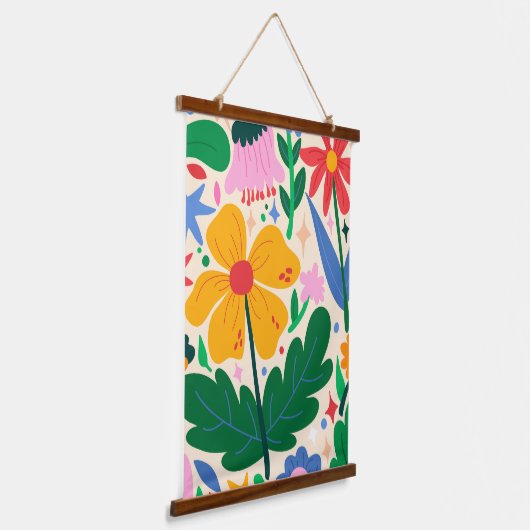 bloemenmixtape hangend wandkleed (Gebogen)