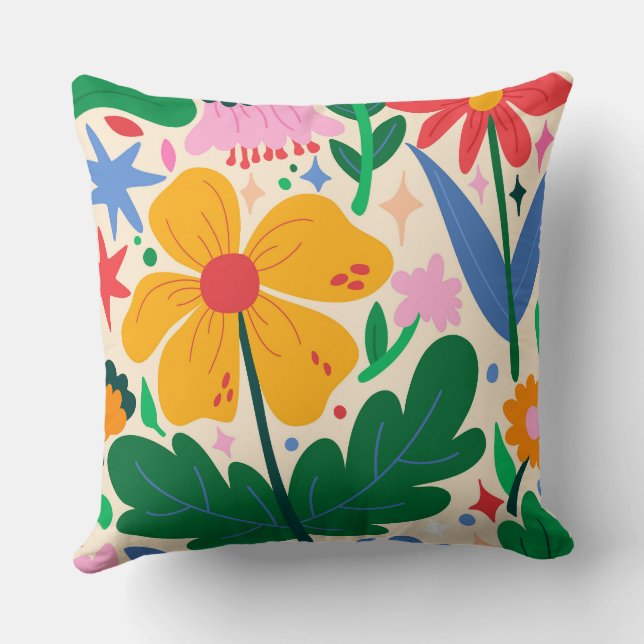 bloemenmixtape kussen (Achterkant)