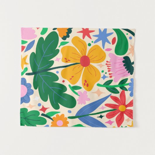 bloemenmixtape wandkleed (Voorkant (horizontaal))