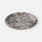 bloemenmodern ivoor & grijs rustieke bruiloft papieren bordje (Gekanteld)