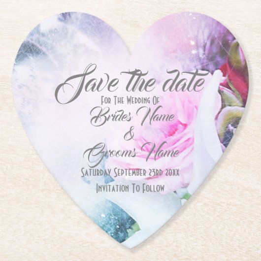 bloemenmodern Save the Date Kartonnen Onderzetters (Voorkant)