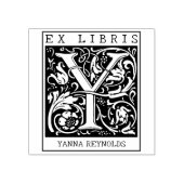 bloemenmonogram Briefboek Ex libris Rubberstempel (Afrduk)