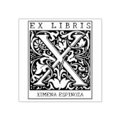 bloemenmonogram Briefboek Ex libris Rubberstempel (Afrduk)