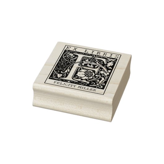 bloemenmonogram Briefboek Ex libris Rubberstempel (Stempel)