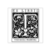 bloemenmonogram Briefboek Ex libris Rubberstempel (Afrduk)