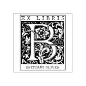 bloemenmonogram Briefboek Ex libris Rubberstempel (Afrduk)