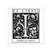 bloemenmonogram Briefboek Ex libris Rubberstempel (Afrduk)