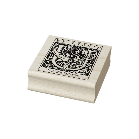 bloemenmonogram Briefboek Ex libris Rubberstempel (Stempel)