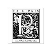 bloemenmonogram Briefboek Ex libris Rubberstempel (Afrduk)