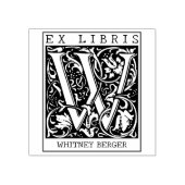 bloemenmonogram Briefboek Ex libris Rubberstempel (Afrduk)