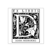 bloemenmonogram Briefboek Ex libris Rubberstempel (Afrduk)