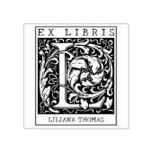 bloemenmonogram Briefboek Ex libris Rubberstempel (Afrduk)