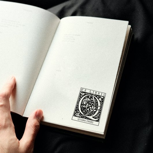 bloemenmonogram Briefboek Ex libris Rubberstempel