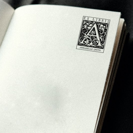 bloemenmonogram Briefboek Ex libris Rubberstempel