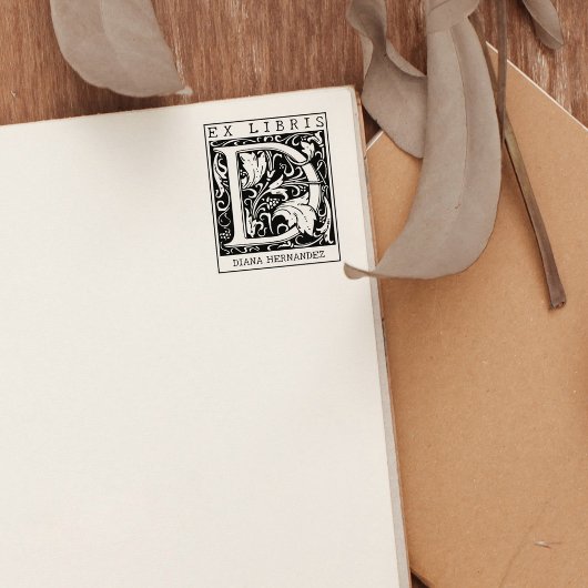bloemenmonogram Briefboek Ex libris Rubberstempel
