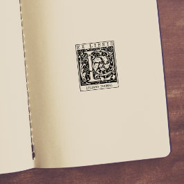  bloemenmonogram Briefboek Ex libris Rubberstempel