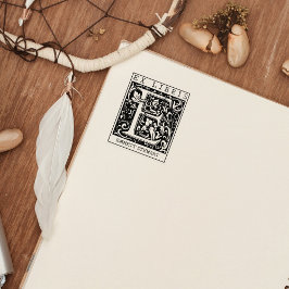  bloemenmonogram Briefboek Ex libris Rubberstempel