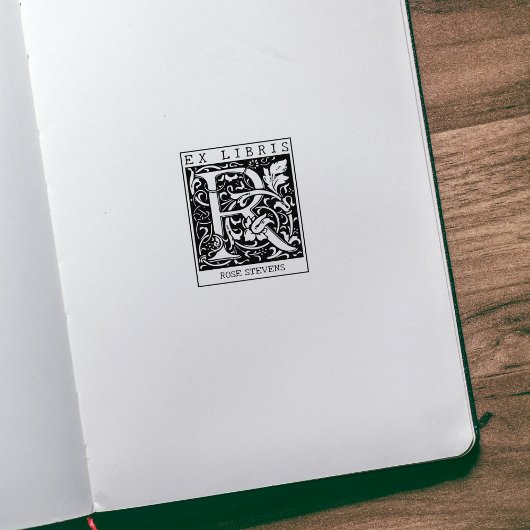 bloemenmonogram Briefboek Ex libris Rubberstempel
