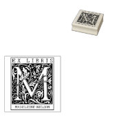 bloemenmonogram Briefboek Ex libris Rubberstempel (Gestempeld)