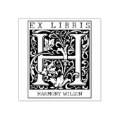 bloemenmonogram Briefboek Ex libris Rubberstempel (Afrduk)