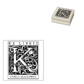 bloemenmonogram Briefboek Ex libris Rubberstempel (Gestempeld)