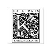 bloemenmonogram Briefboek Ex libris Rubberstempel (Afrduk)