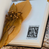  bloemenmonogram letter A uit de bibliotheek Rubberstempel