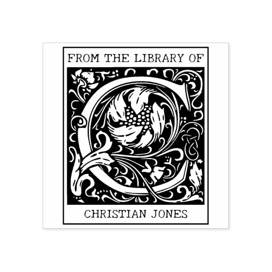 bloemenmonogram letter C uit de bibliotheek Rubberstempel (Afrduk)