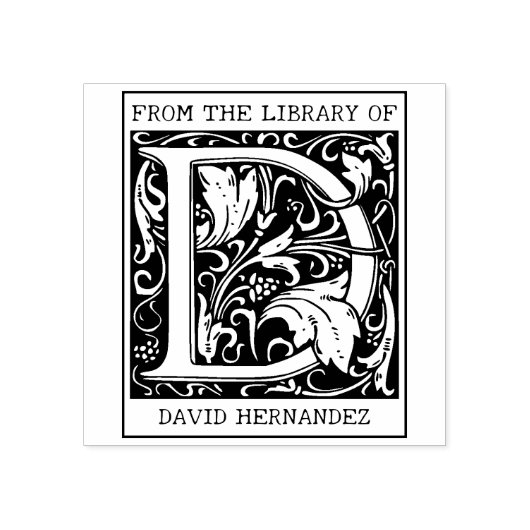  bloemenmonogram letter D uit de bibliotheek Rubberstempel (Afrduk)
