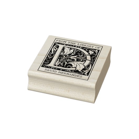 bloemenmonogram letter D uit de bibliotheek Rubberstempel (Stempel)