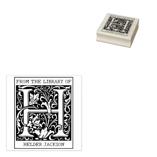 bloemenmonogram letter H uit de bibliotheek Rubberstempel (Gestempeld)