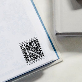  bloemenmonogram letter K uit de bibliotheek Rubberstempel