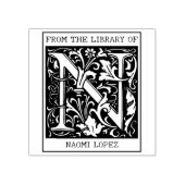 bloemenmonogram letter N uit de bibliotheek Rubberstempel (Afrduk)