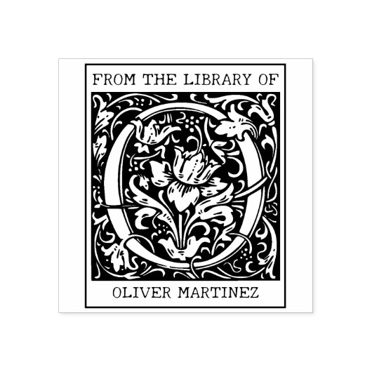 bloemenmonogram letter O uit de bibliotheek Rubberstempel (Afrduk)