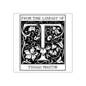 bloemenmonogram letter T uit de bibliotheek Rubberstempel (Afrduk)