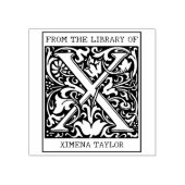  bloemenmonogram letter X uit de bibliotheek Rubberstempel (Afrduk)