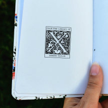 bloemenmonogram letter X uit de bibliotheek