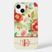  bloemenmonogram meisjesbotanische waterverf Case-Mate iPhone case (Achterkant)