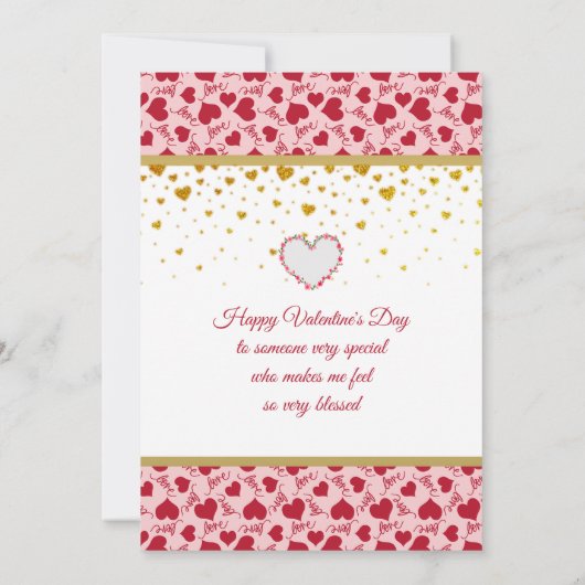 Bloemenmonogram Valentijnsdag met gouden hart (Achterkant)