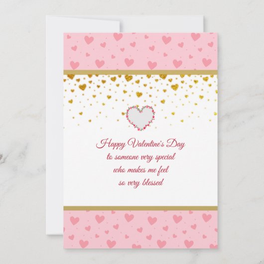 Bloemenmonogram Valentijnsdag met gouden hart (Achterkant)