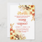 Bloemenmoslim Mehndi ceremonie Kaart (Voorkant)