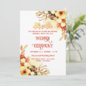 Bloemenmoslim Mehndi ceremonie Kaart (Staand voorkant)