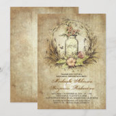  bloemenmossenpot rustieke repetitiediner kaart (Voorkant / Achterkant)