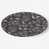 Bloemenmot vlinderpatroon papieren bordje (Gekanteld)